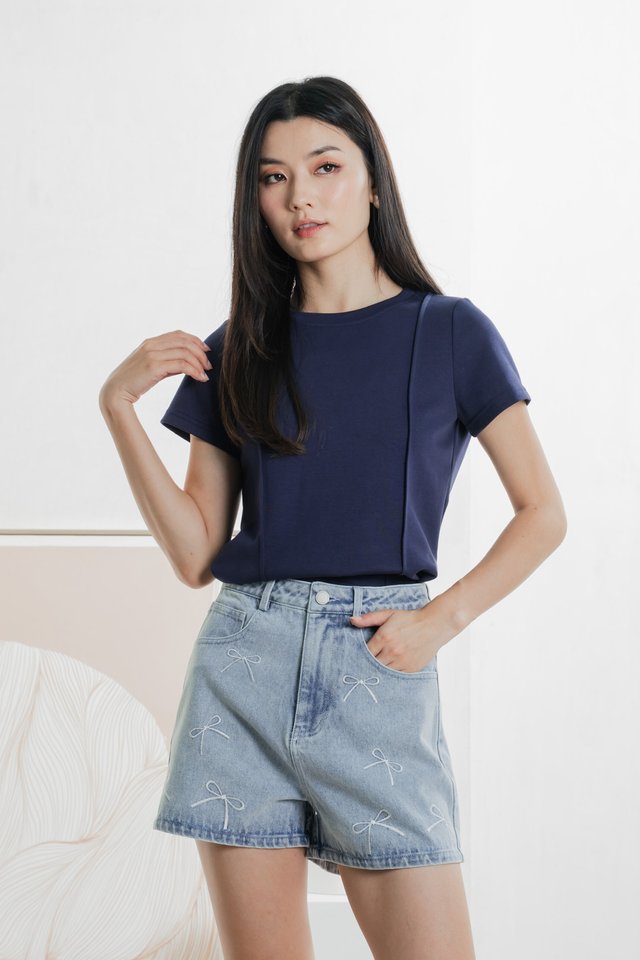 Carrion Panelled Top In Navy