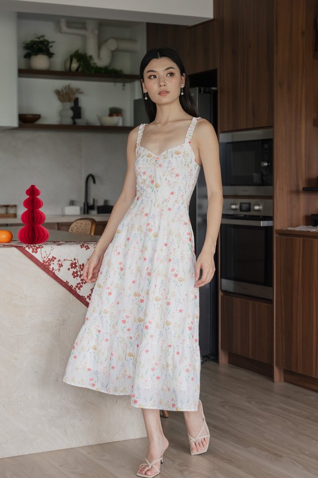 Honor Fleur Camisole Tiered Midi Dress
