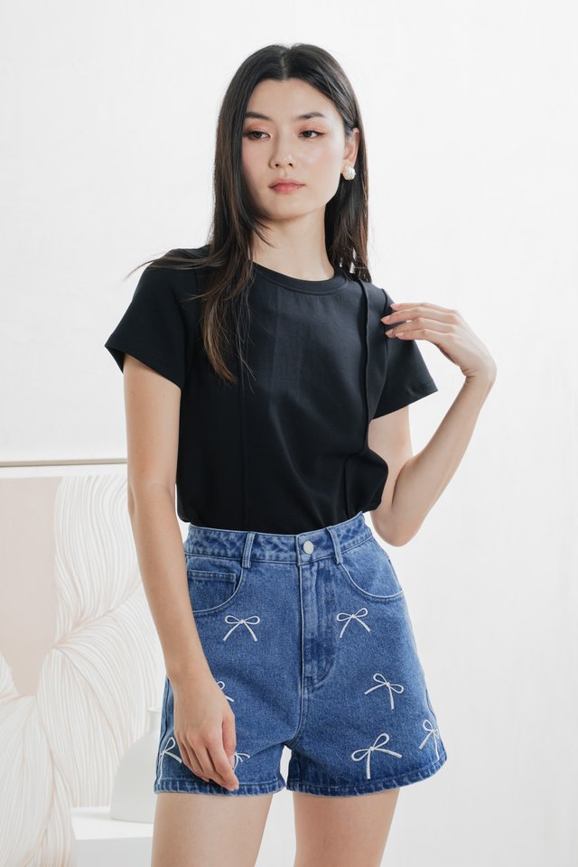 Carrion Panelled Top In Black