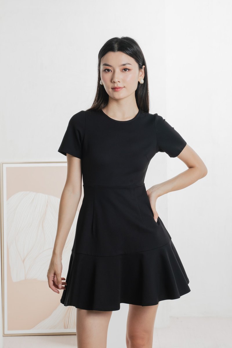 Ciela Cotton Dropwaist Dress In Black