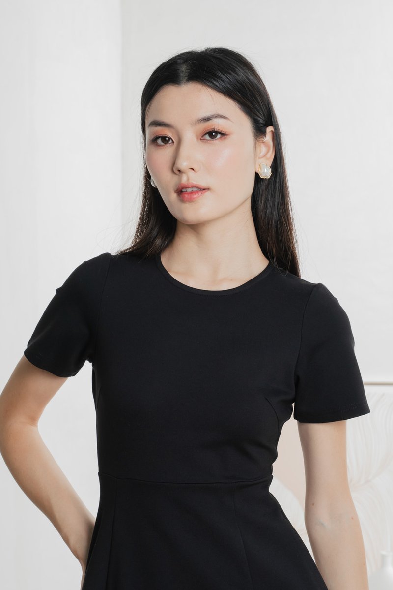 Ciela Cotton Dropwaist Dress In Black
