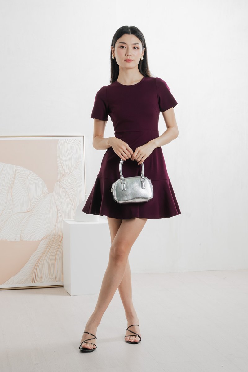 Ciela Cotton Dropwaist Dress In Deep Plum (XS)