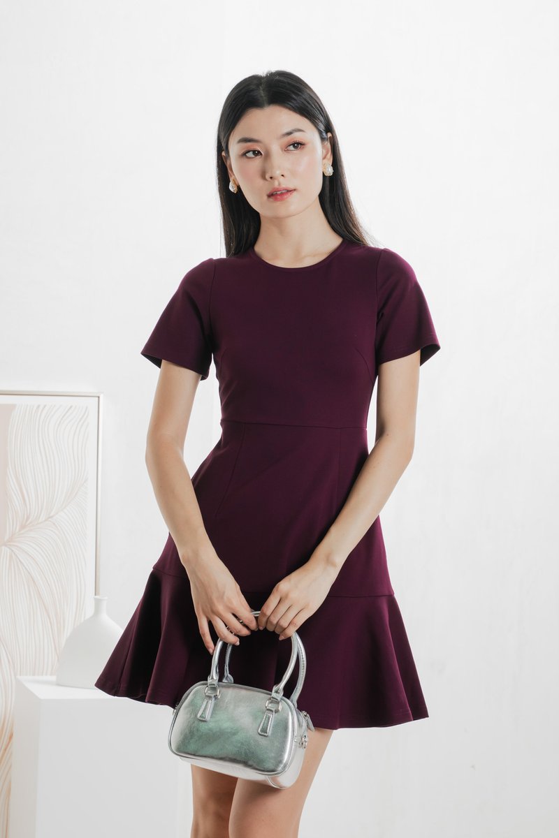 Ciela Cotton Dropwaist Dress In Deep Plum (XS)
