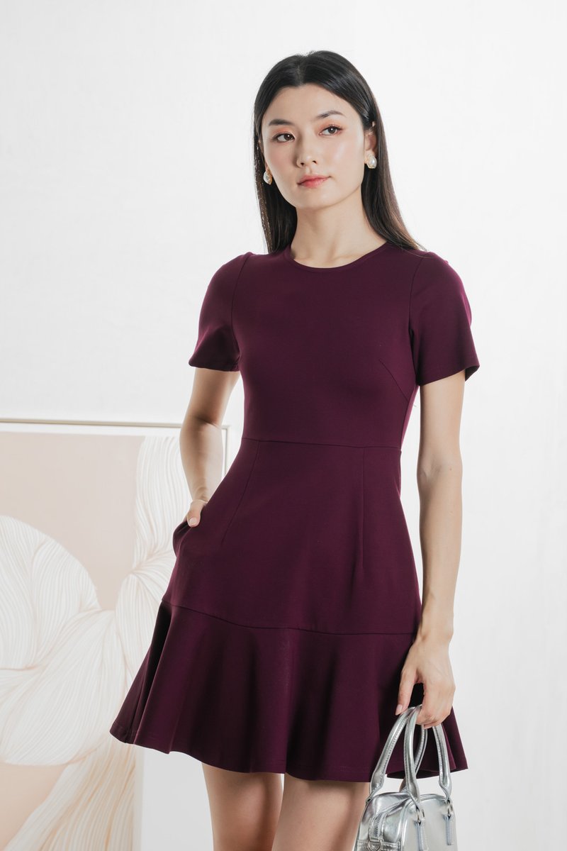 Ciela Cotton Dropwaist Dress In Deep Plum (XS)