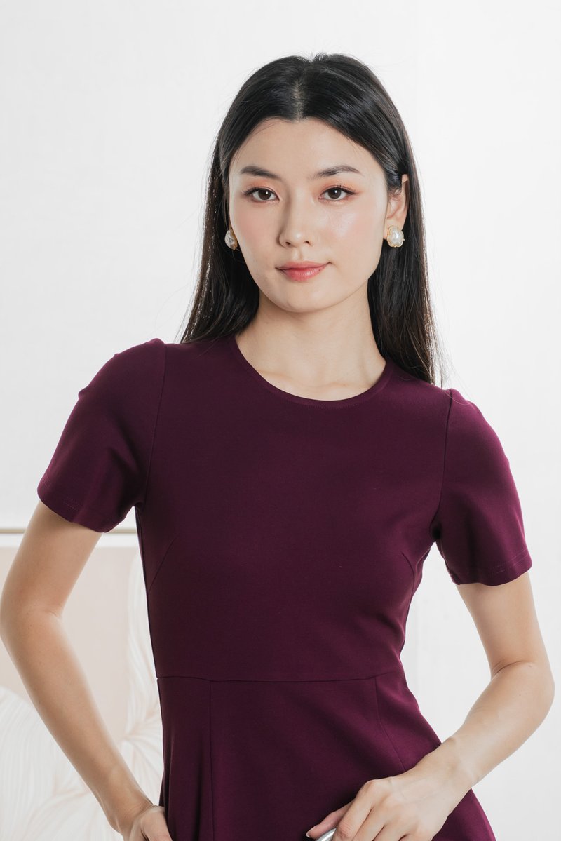 Ciela Cotton Dropwaist Dress In Deep Plum (XS)