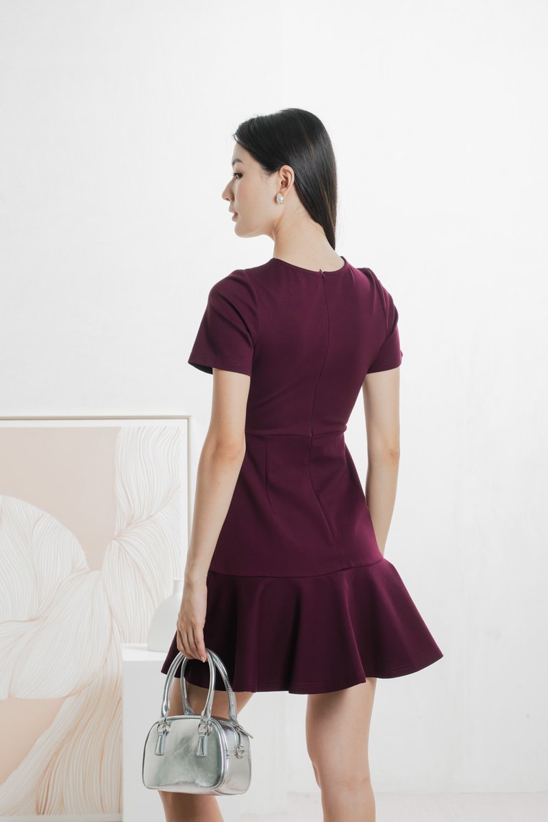 Ciela Cotton Dropwaist Dress In Deep Plum (XS)