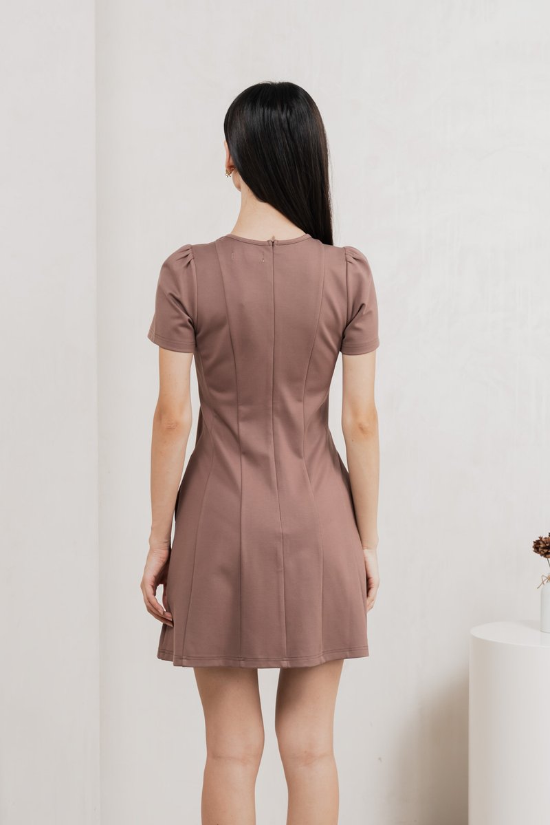 Lucien Buttons Cotton Dress In Khaki