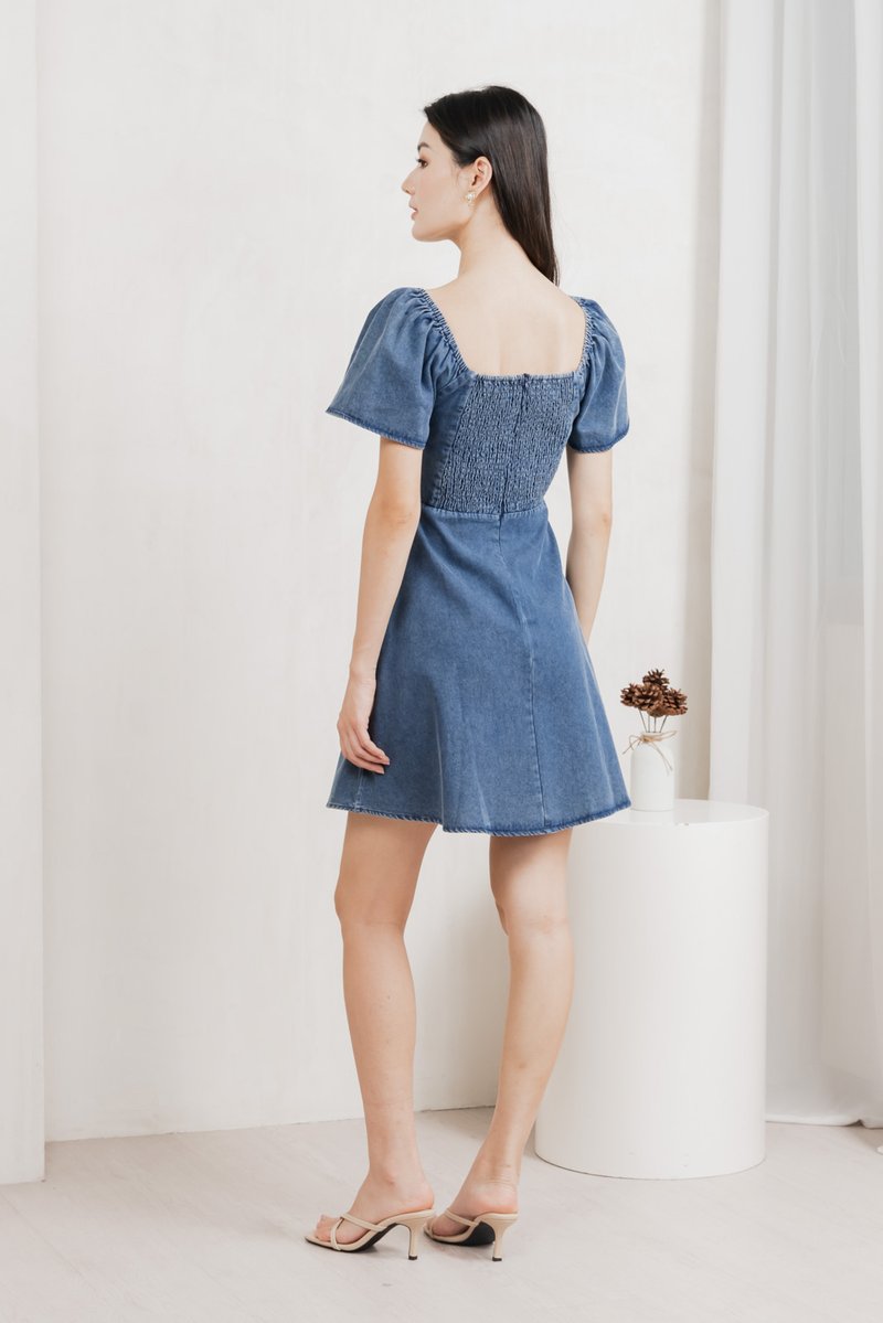 Fawn Denim Sweetheart Dress