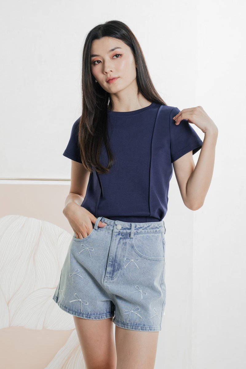 Carrion Panelled Top In Navy