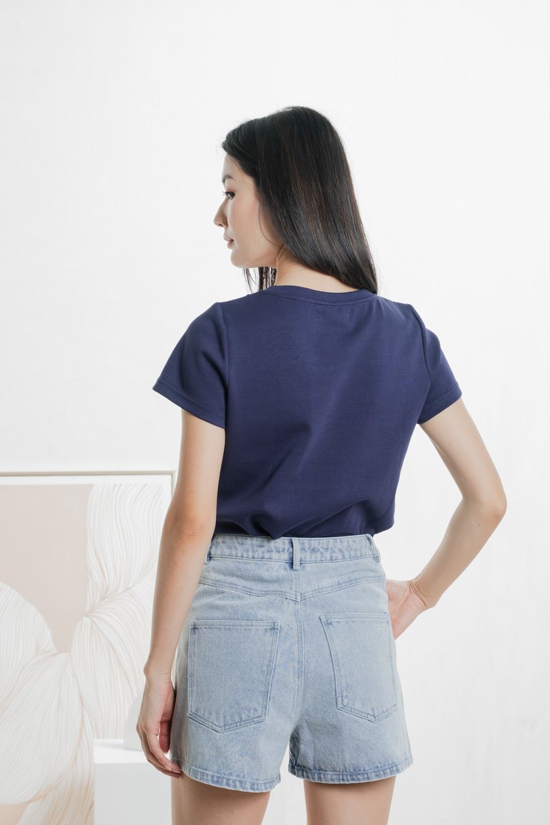 Carrion Panelled Top In Navy