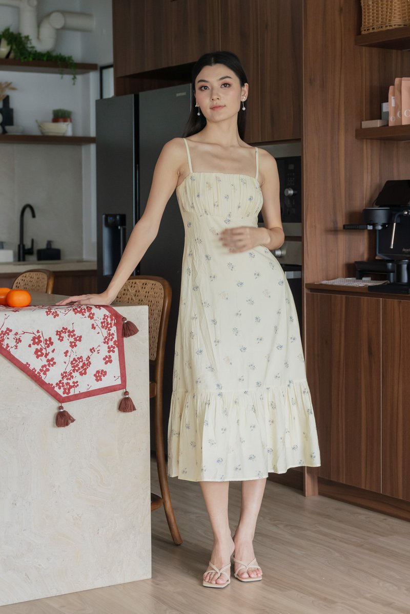 Citrine Floral Camisole Midi Dress