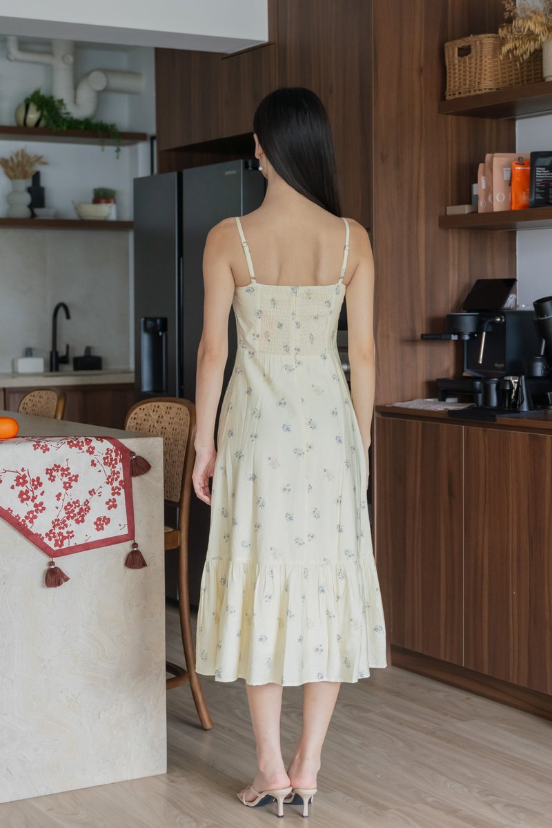 Citrine Floral Camisole Midi Dress