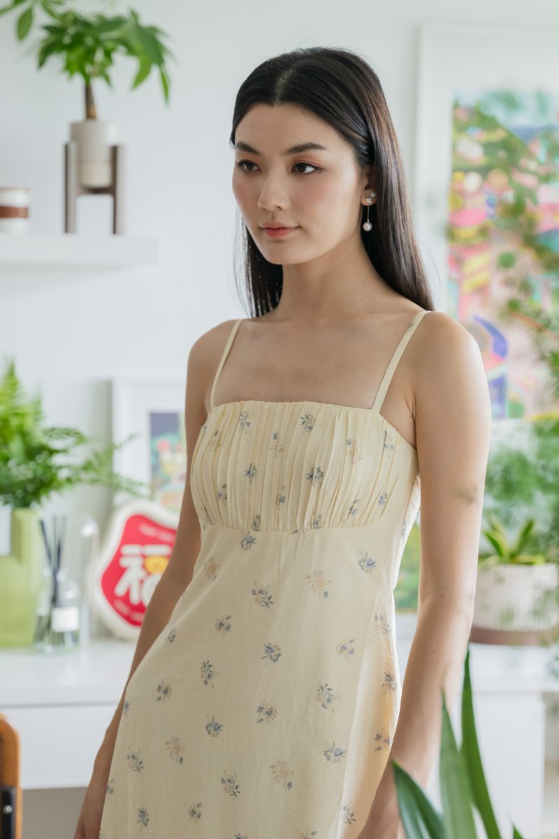 Citrine Floral Camisole Midi Dress