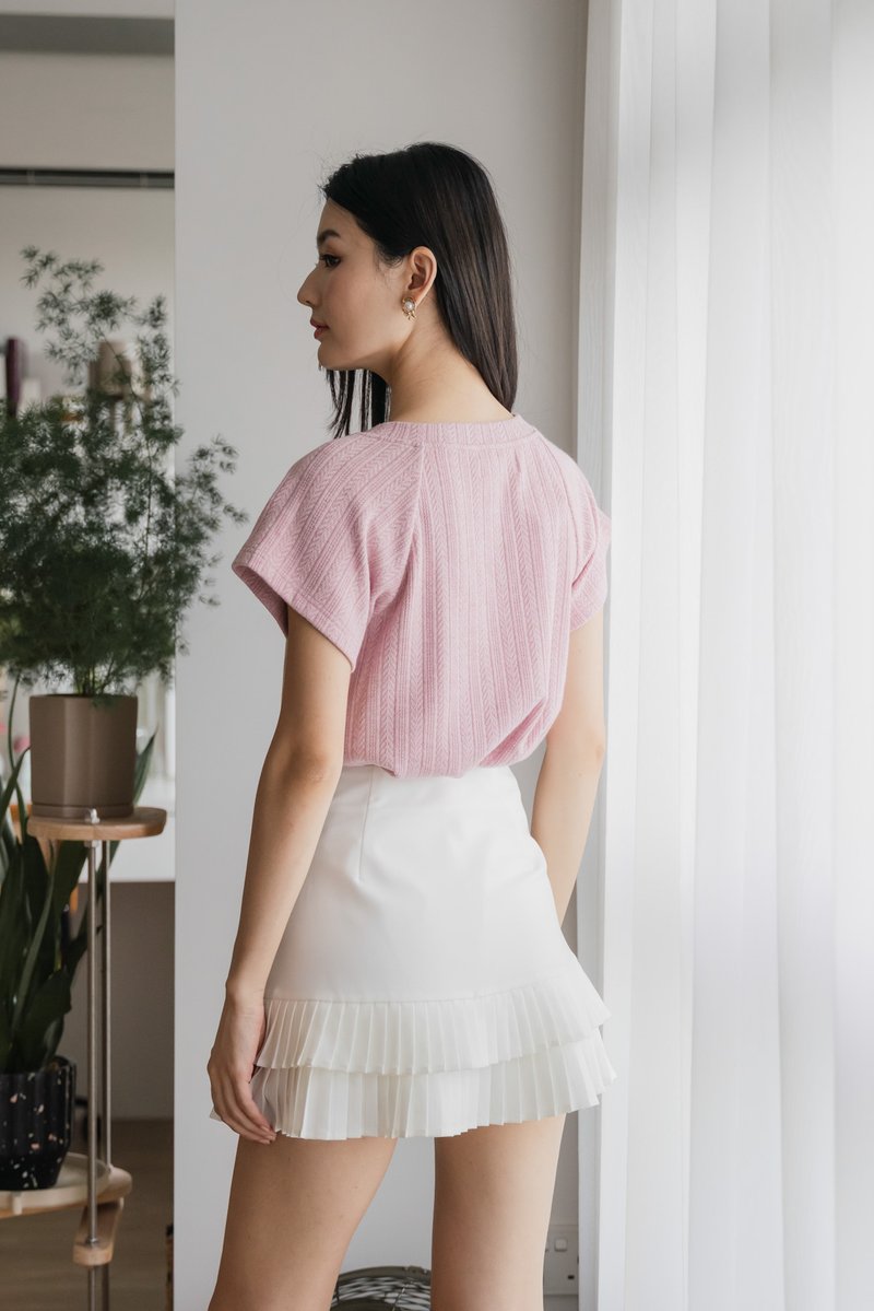 Boyce Buttons Knit Top In Pink