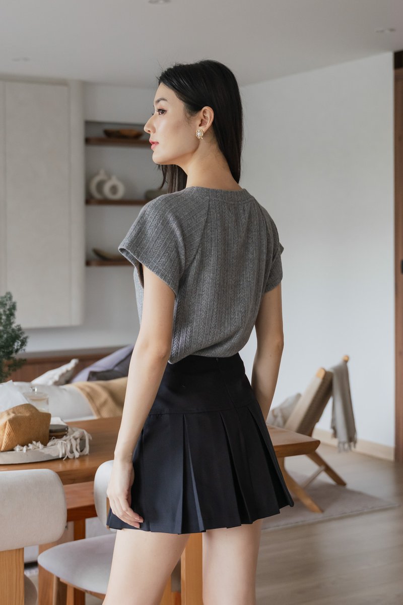Sherry Pleated Staple Skort In Black (XS)