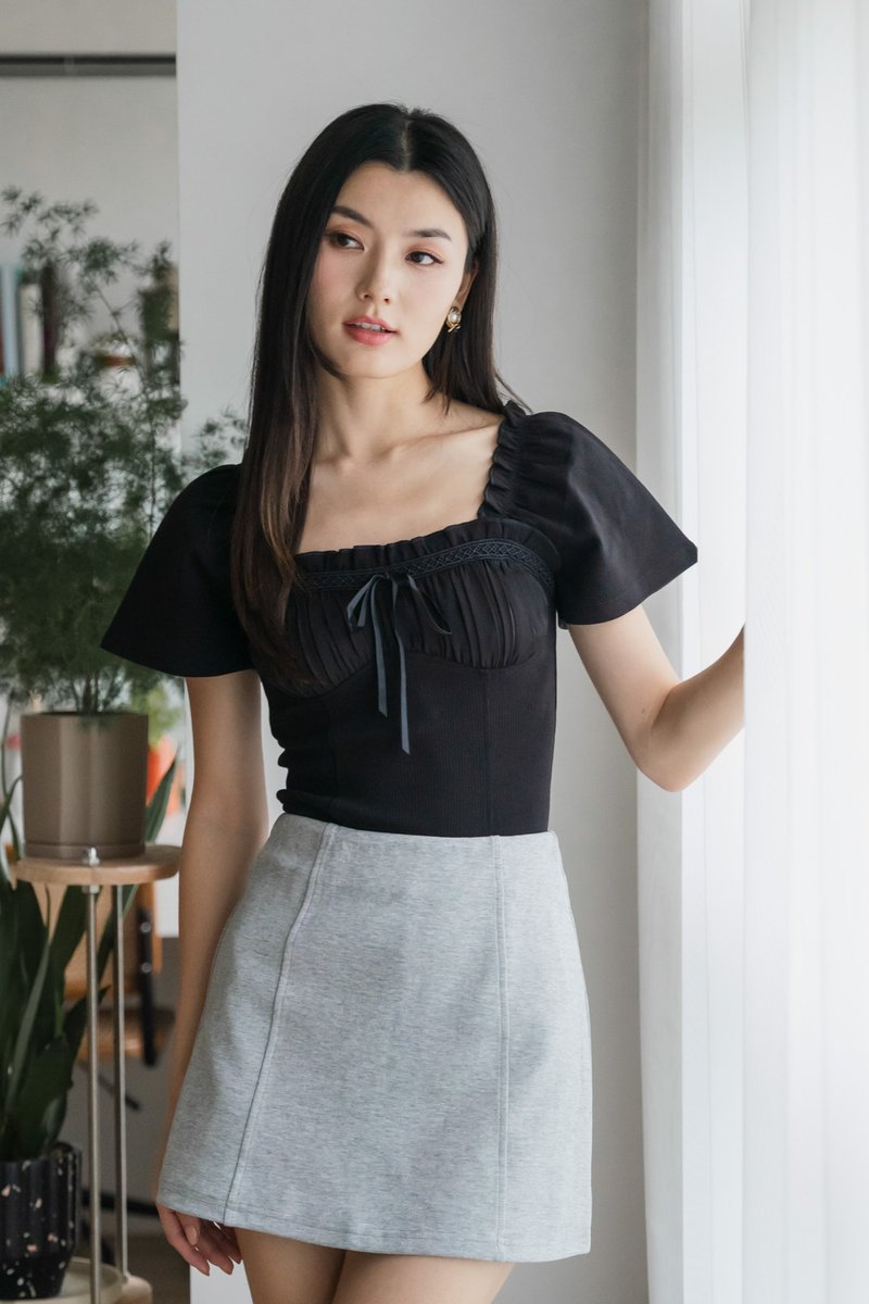 Walter Cotton Skort In Grey