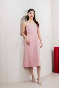 Crest Camisole Midi Dress In Pink