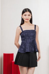 Allure Embossed Top In Navy
