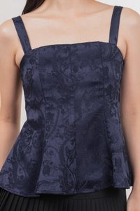 Allure Embossed Top In Navy