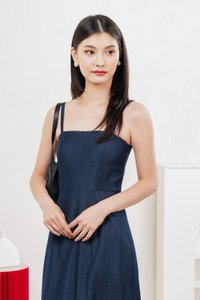 Crest Camisole Midi Dress In Navy