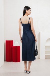 Crest Camisole Midi Dress In Navy