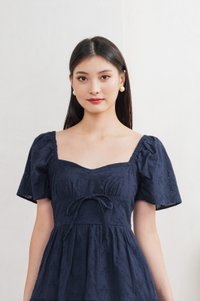Etoile Floral Eyelet Ribbon Dress In Navy