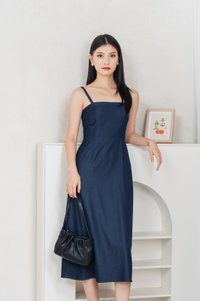 Crest Camisole Midi Dress In Navy