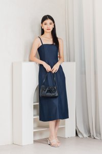 Crest Camisole Midi Dress In Navy