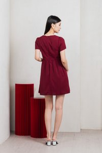 Flawless Buttons Dress In Red