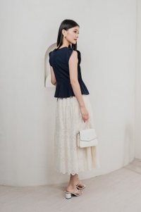 Mayfair Eyelet Midi Skirt In Cream