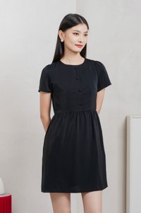 Flawless Buttons Dress In Black