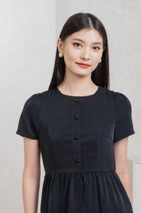Flawless Buttons Dress In Black