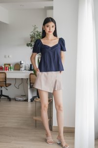 Sunset Babydoll Top In Navy