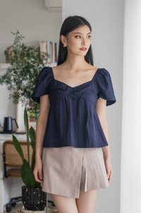 Sunset Babydoll Top In Navy