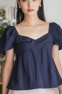Sunset Babydoll Top In Navy