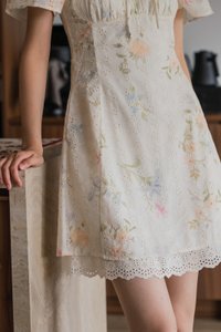 Cheer Fleur Eyelet Ruched Dress