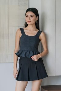 Clarine Panelled Top In Black