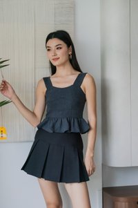 Clarine Panelled Top In Black