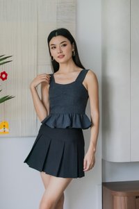 Clarine Panelled Top In Black