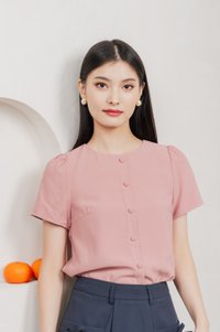 Flawless Buttons Top In Pink