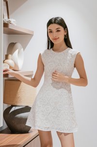 Jubilee Lace Panelled Dress In White