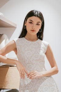 Jubilee Lace Panelled Dress In White