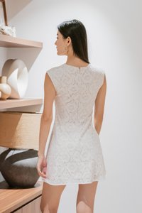 Jubilee Lace Panelled Dress In White