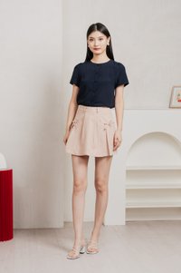 Quaint Coquette Pleated Skort In Dusty Pink