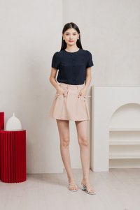 Quaint Coquette Pleated Skort In Dusty Pink