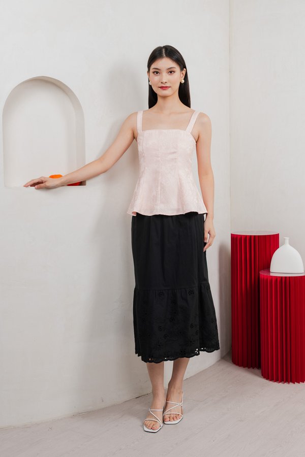 Allure Embossed Top In Blush Pink