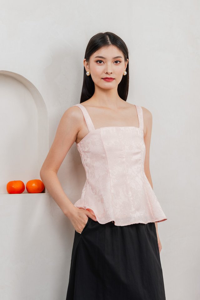 Allure Embossed Top In Blush Pink