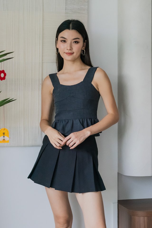 Clarine Panelled Top In Black