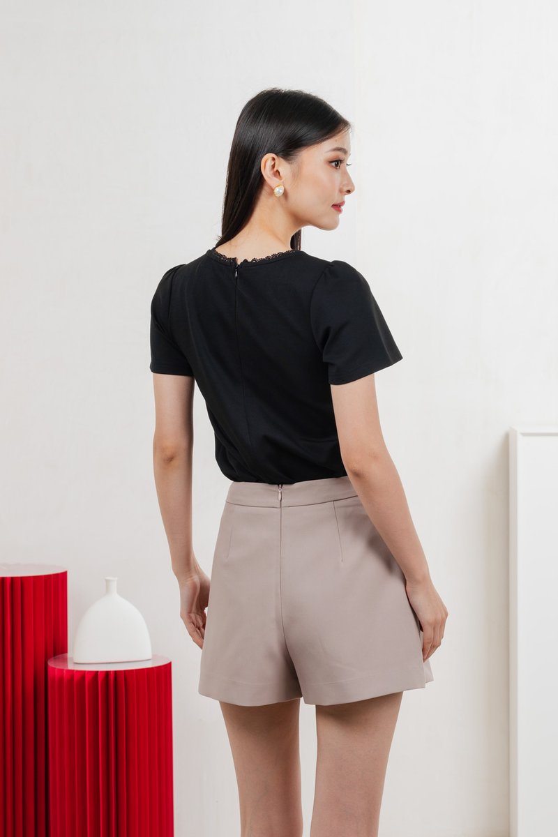 Grand Side Pleat Skort In Dusty Pink
