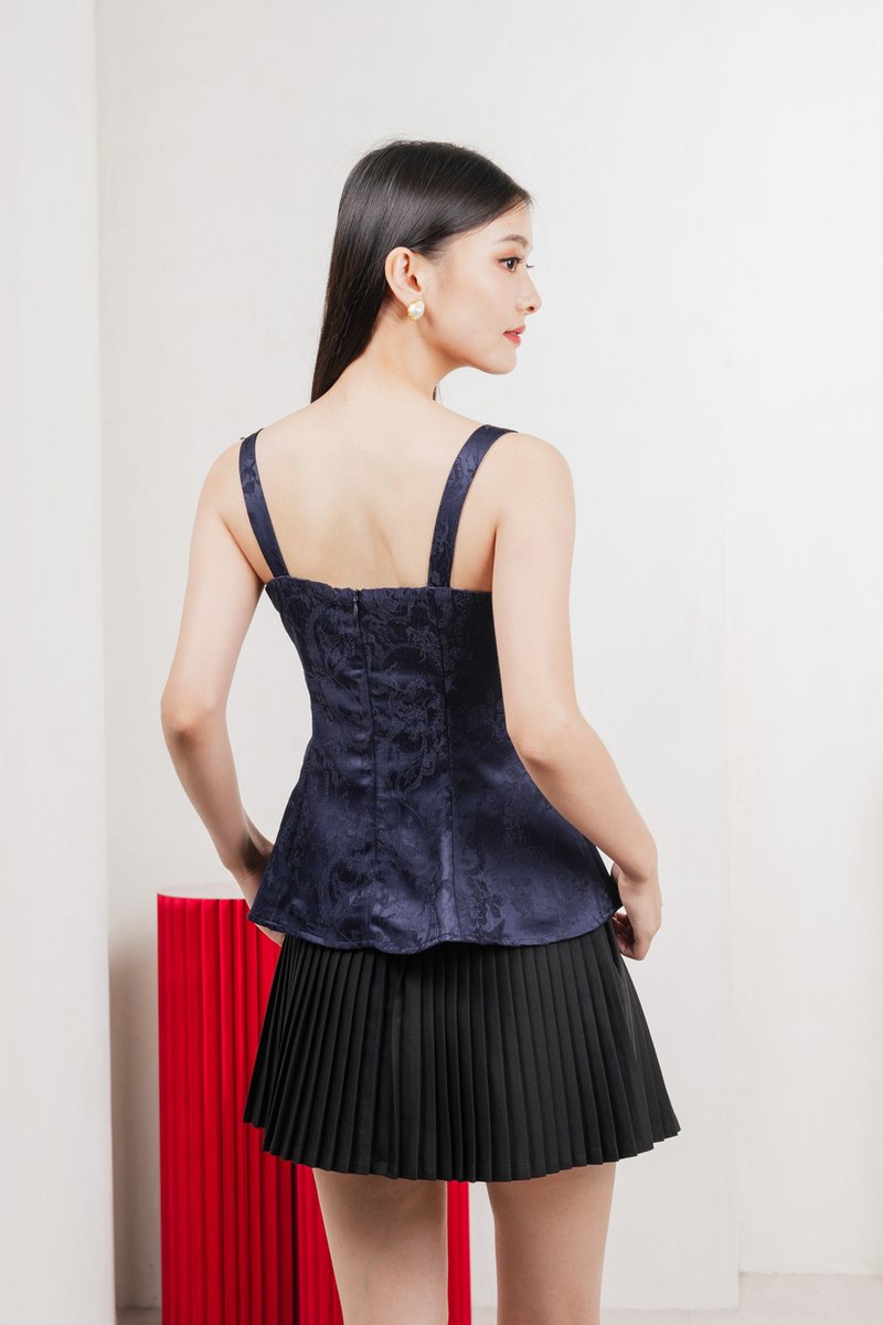 Allure Embossed Top In Navy